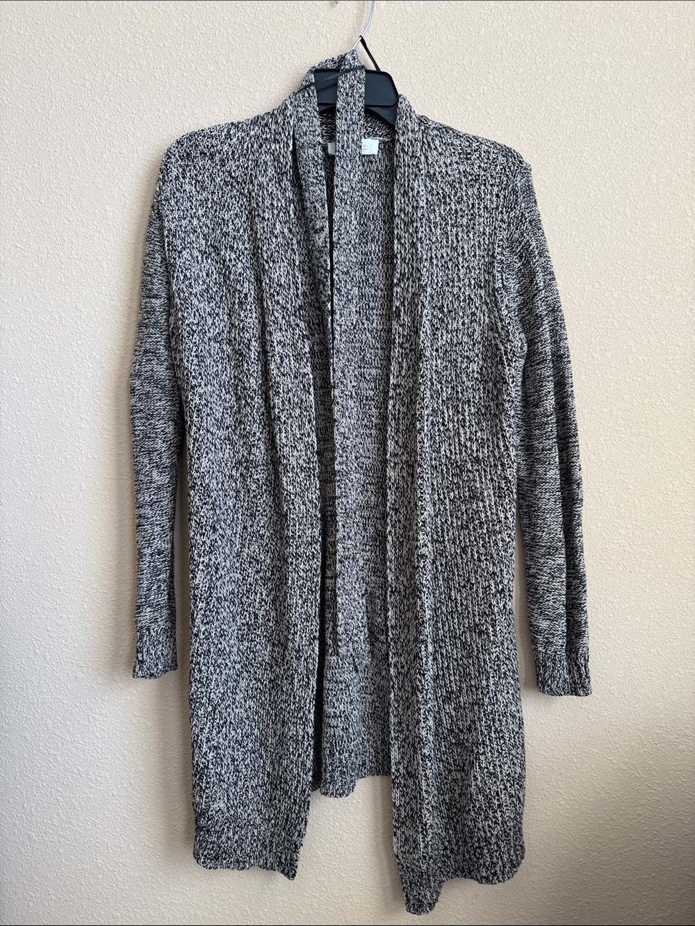 Vince Camuto Black & White Marled Open Duster